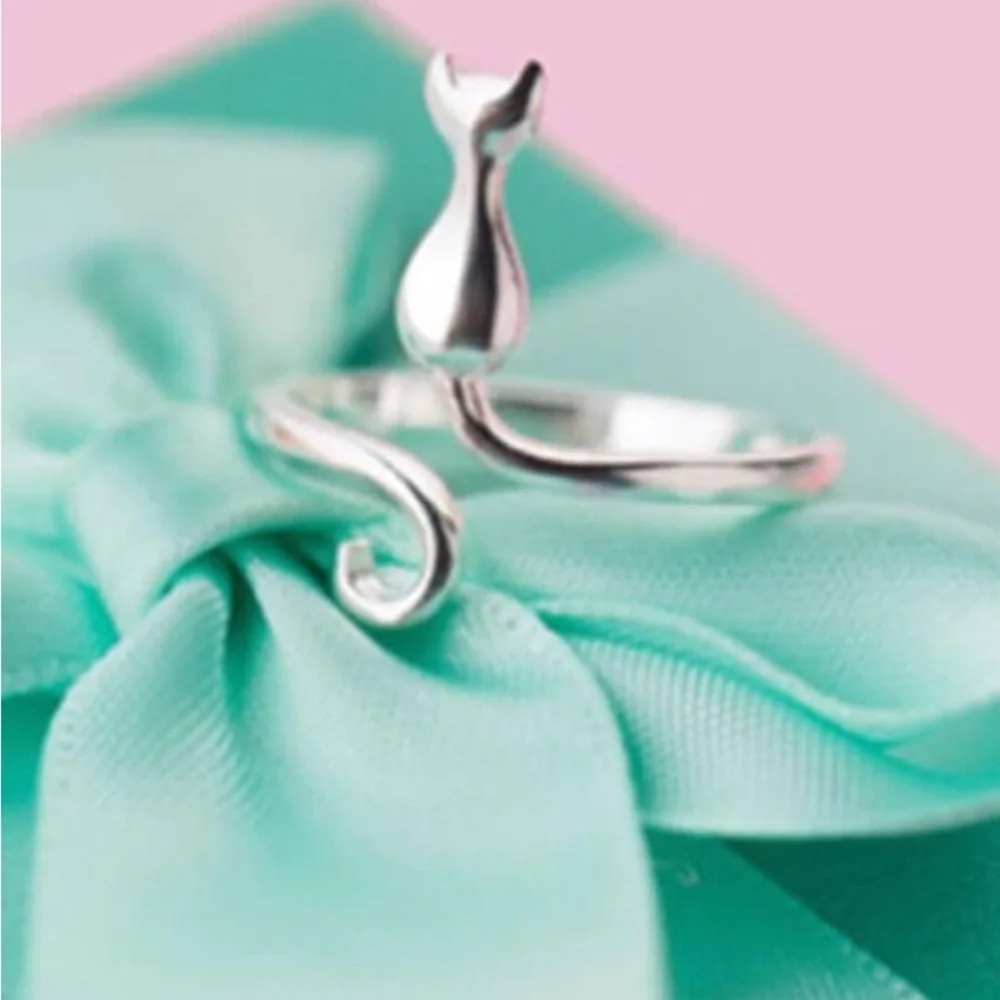 Sterling Silver Cat Ring NWOT